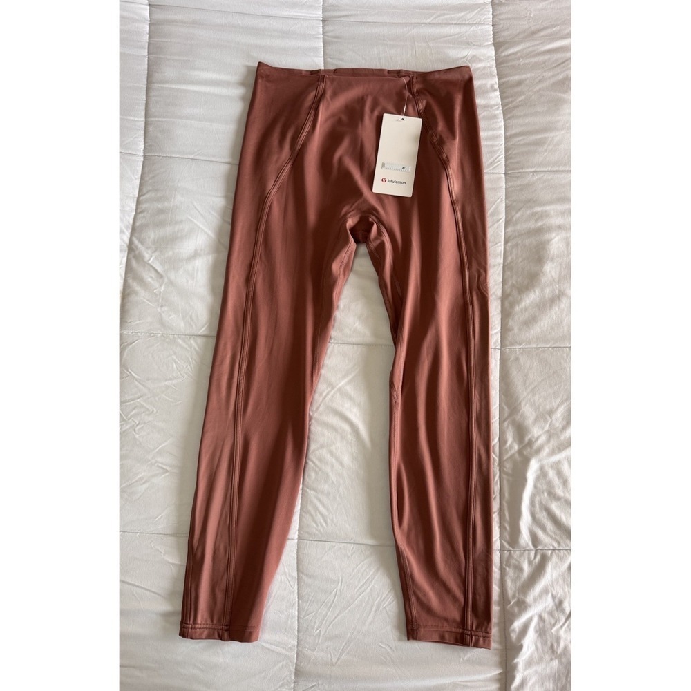 New Lululemon Align No Line Pant Satin High-Rise 25" Sz 10 Red Clay $118 Soldout